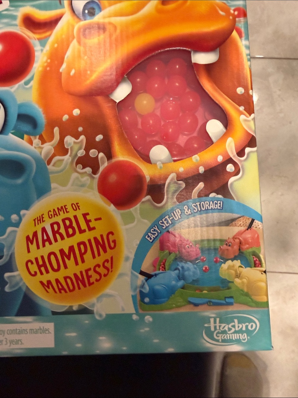 Hasbro Hungry Hungry Hippos Game - Blue, Orange & Pink Hippos - Picture 7 of 8